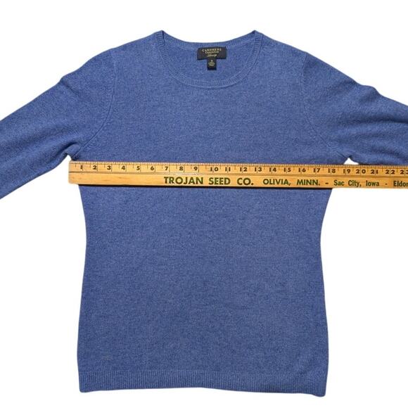 Charter Club Luxury 100% Cashmere Sweater Blue Women’s Small Crew Neck Soft - Picture 5 of 7